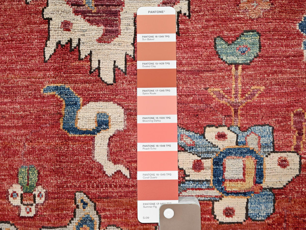 Heriz Tribal & Geometric hand-knotted wool rug in Red & Blue, 8'4" x 10'4" — SKU O02357 (view 8)