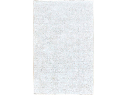 Ivory 3'11" x 6'2" Vintage Hand knotted Wool Rug - Sku: O0235