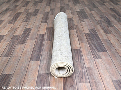 Ivory 3'11" x 6'2" Vintage Hand knotted Wool Rug - Sku: O0235