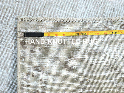 Ivory 3'11" x 6'2" Vintage Hand knotted Wool Rug - Sku: O0235