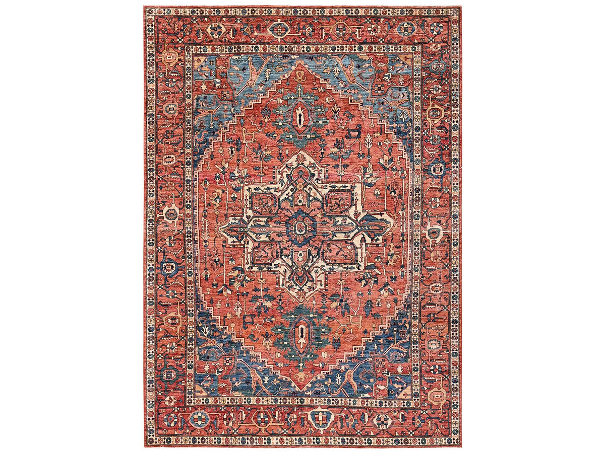 Heriz Heriz hand-knotted wool rug in Orange, 9'4" x 13'1" — SKU O02360
