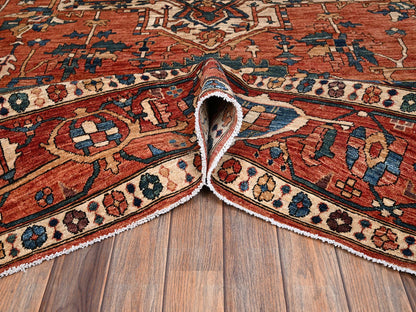Heriz Heriz hand-knotted wool rug in Orange, 9'4" x 13'1" — SKU O02360 (view 6)