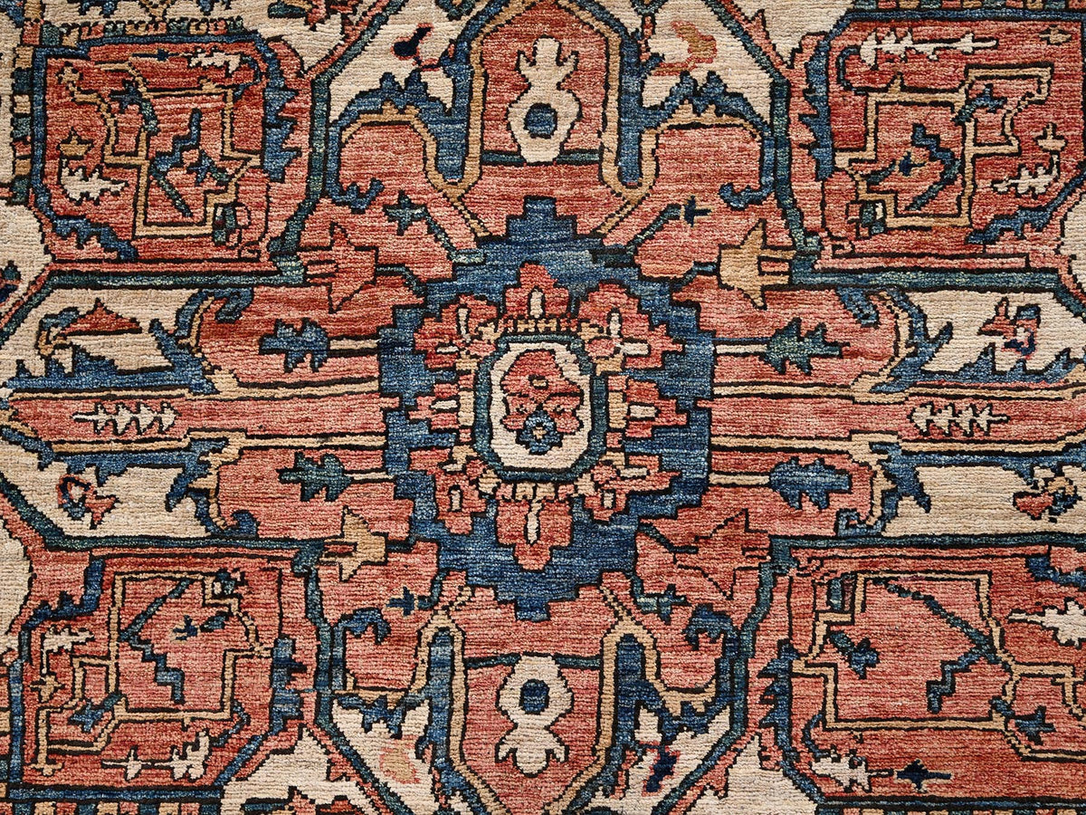 Heriz Heriz hand-knotted wool rug in Orange, 9'4" x 13'1" — SKU O02360 (view 9)