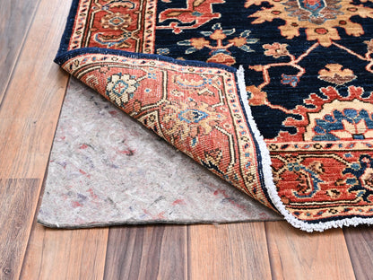 Heriz Tribal & Geometric hand-knotted wool runner in Blue & Red, 3'1" x 19'5" — SKU O02361 (view 3)