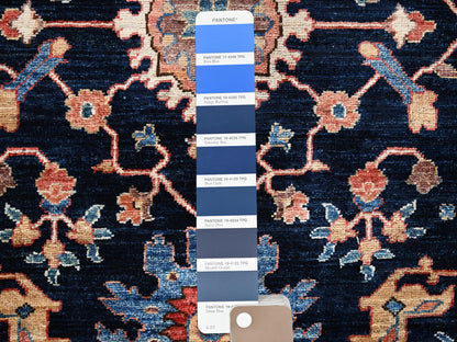 Blue 3'1" x 19'5" Tribal & Geometric Hand knotted Wool Rug - Sku: O02361