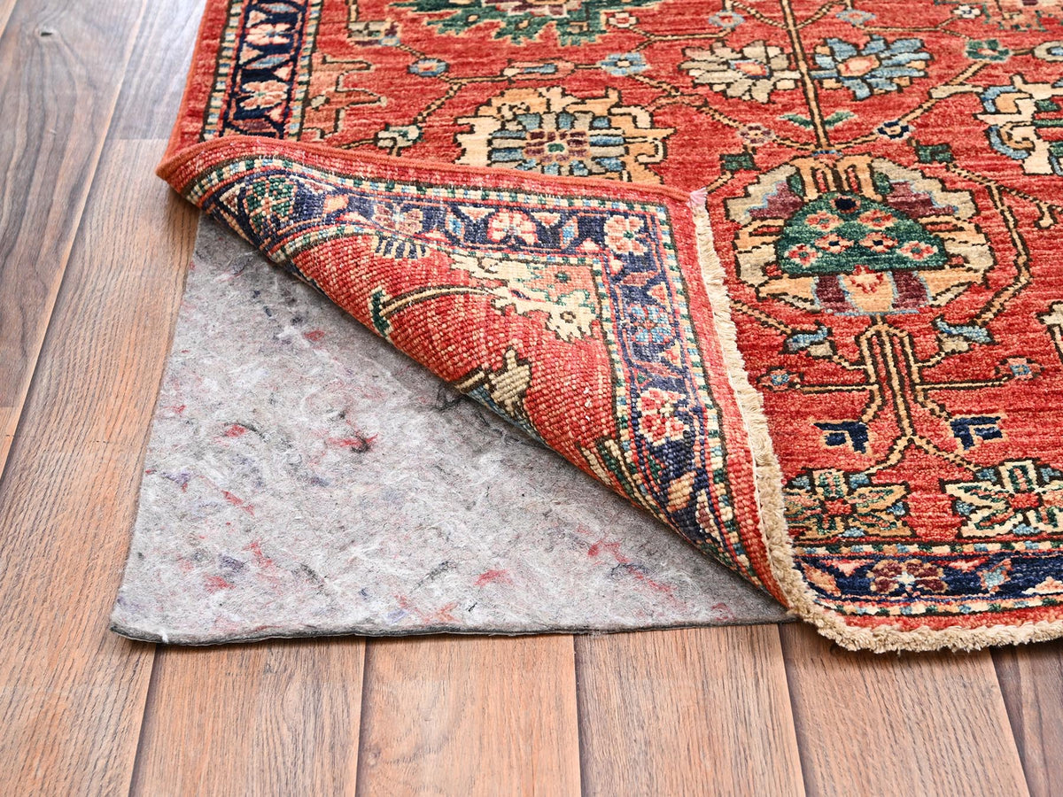 Tribal & Geometric hand-knotted wool runner in Red & Midnight Blue, 2'10" x 17'7" — SKU O02363 (view 3)