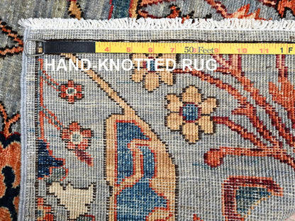 Tribal & Geometric hand-knotted wool runner in Gray, 2'8" x 9'9" — SKU O02364 (view 7)
