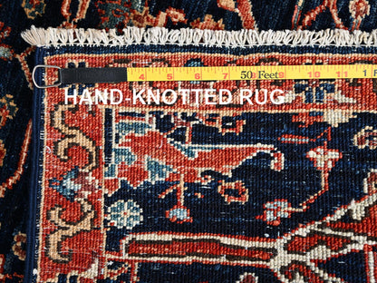 Blue 3'0" x 5'0" Tribal & Geometric Hand knotted Wool Rug - Sku: O02368