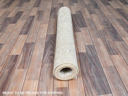 Ivory 3'9" x 6'1" Vintage Hand knotted Wool Rug - Sku: O0236