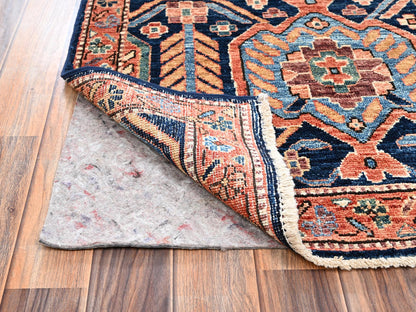 Blue 2'11" x 5'2" Tribal & Geometric Hand knotted Wool Rug - Sku: O02370