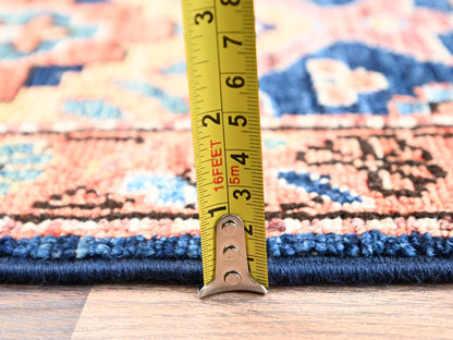 Blue 2'11" x 5'2" Tribal & Geometric Hand knotted Wool Rug - Sku: O02370
