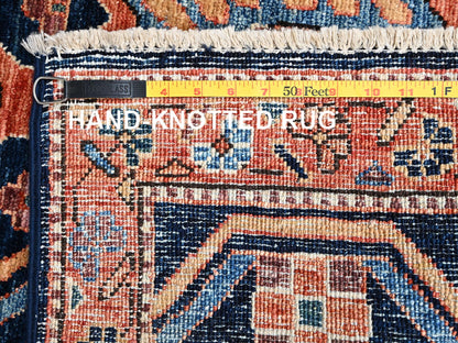 Blue 2'11" x 5'2" Tribal & Geometric Hand knotted Wool Rug - Sku: O02370