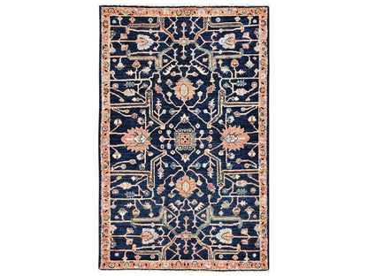 Blue 3'2" x 5'0" Tribal & Geometric Hand knotted Wool Rug - Sku: O02371