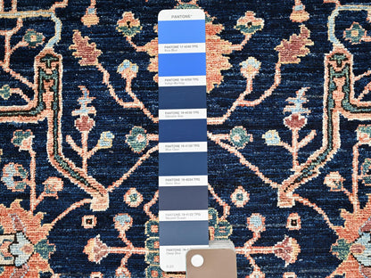 Heriz Tribal & Geometric hand-knotted wool rug in Blue & Rust, 3'2" x 5' — SKU O02371 (view 4)