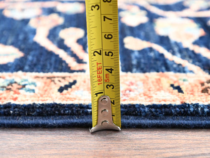 Blue 3'2" x 5'0" Tribal & Geometric Hand knotted Wool Rug - Sku: O02371
