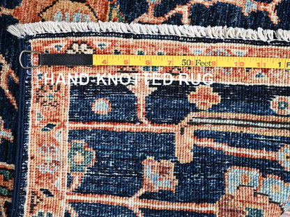 Blue 3'2" x 5'0" Tribal & Geometric Hand knotted Wool Rug - Sku: O02371