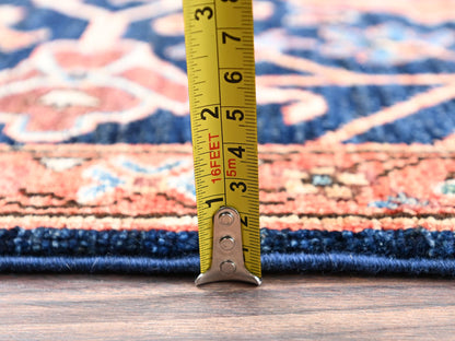 Blue 2'11" x 5'0" Tribal & Geometric Hand knotted Wool Rug - Sku: O02372