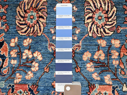 Blue 3'2" x 5'2" Tribal & Geometric Hand knotted Wool Rug - Sku: O02377