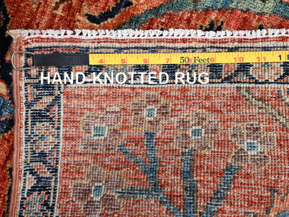 Heriz Tribal & Geometric hand-knotted wool rug in Red & Midnight Blue, 2'1" x 3'1" — SKU O02381 (view 7)