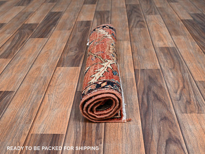 Red 1'11" x 2'11" Tribal & Geometric Hand knotted Wool Rug - Sku: O02382