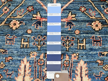 Blue 2'2" x 3'3" Tribal & Geometric Hand knotted Wool Rug - Sku: O02387