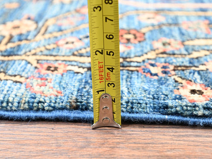 Blue 2'2" x 3'3" Tribal & Geometric Hand knotted Wool Rug - Sku: O02387