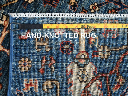 Blue 2'2" x 3'4" Tribal & Geometric Hand knotted Wool Rug - Sku: O02388