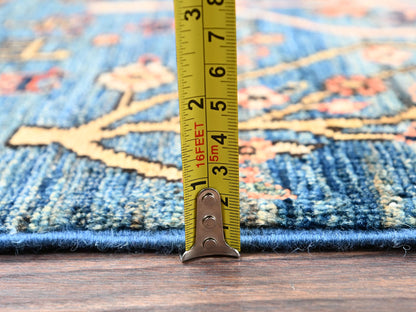 Tribal & Geometric hand-knotted wool rug in Blue, 2'2" x 3'3" — SKU O02389 (view 6)