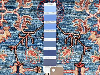 Blue 2'2" x 3'3" Tribal & Geometric Hand knotted Wool Rug - Sku: O02390
