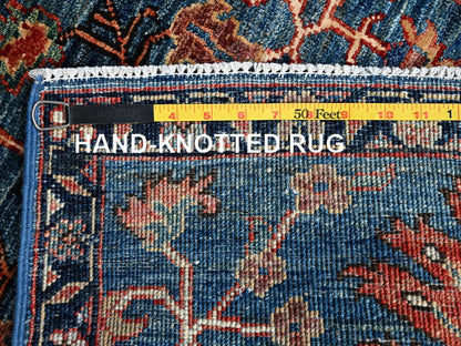 Blue 2'2" x 3'3" Tribal & Geometric Hand knotted Wool Rug - Sku: O02390