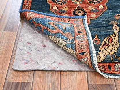 Blue 1'11" x 3'2" Tribal & Geometric Hand knotted Wool Rug - Sku: O02391