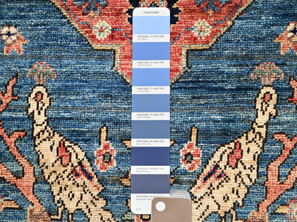 Blue 1'11" x 3'2" Tribal & Geometric Hand knotted Wool Rug - Sku: O02391