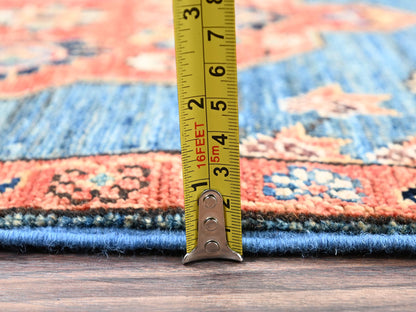 Blue 1'11" x 3'2" Tribal & Geometric Hand knotted Wool Rug - Sku: O02391