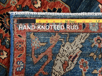 Blue 1'11" x 3'2" Tribal & Geometric Hand knotted Wool Rug - Sku: O02391