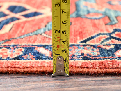 Red 2'2" x 2'11" Tribal & Geometric Hand knotted Wool Rug - Sku: O02395