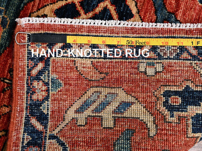 Red 2'2" x 2'11" Tribal & Geometric Hand knotted Wool Rug - Sku: O02395