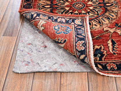 Tribal & Geometric hand-knotted wool rug in Red & Midnight Blue, 1'11" x 2'10" — SKU O02396 (view 3)