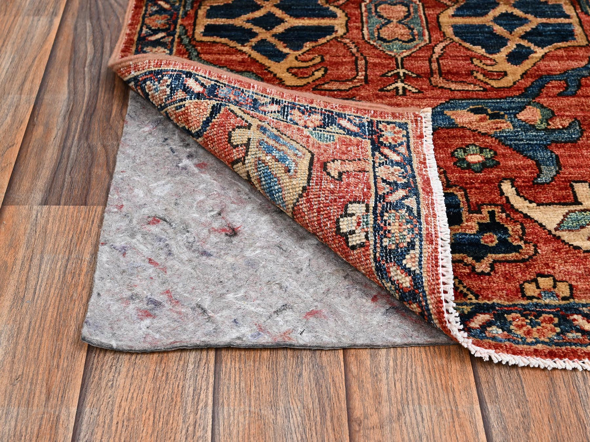 Tribal & Geometric hand-knotted wool rug in Red & Midnight Blue, 2' x 3' — SKU O02397 (view 3)