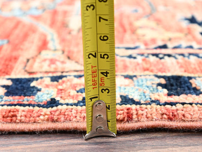 Red 2'1" x 3'0" Tribal & Geometric Hand knotted Wool Rug - Sku: O02398