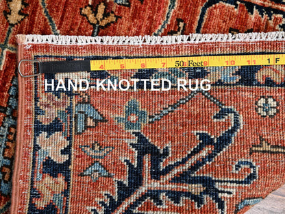 Red 2'1" x 3'0" Tribal & Geometric Hand knotted Wool Rug - Sku: O02398