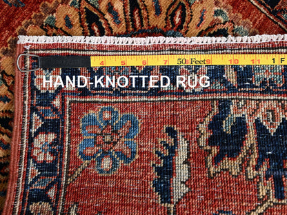 Tribal & Geometric hand-knotted wool rug in Red & Midnight Blue, 1'11" x 2'11" — SKU O02399 (view 7)