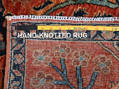 Heriz Tribal & Geometric hand-knotted wool rug in Orange & Midnight Blue, 2'1" x 3' — SKU O02400 (view 7)
