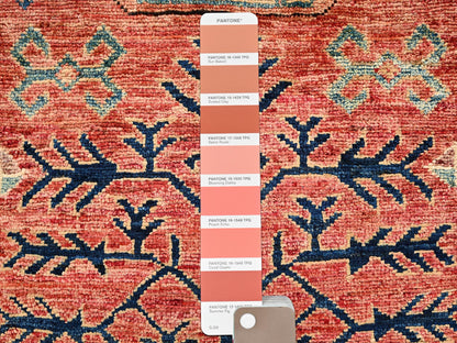 Red 2'3" x 3'0" Tribal & Geometric Hand knotted Wool Rug - Sku: O02401