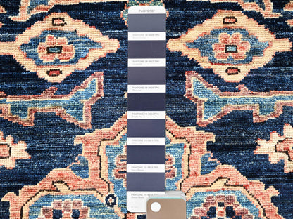 Blue 2'1" x 2'11" Tribal & Geometric Hand knotted Wool Rug - Sku: O02402