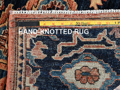 Blue 2'1" x 2'11" Tribal & Geometric Hand knotted Wool Rug - Sku: O02402