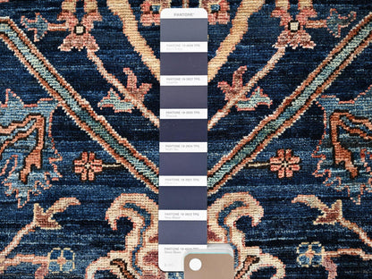 Blue 2'3" x 3'0" Tribal & Geometric Hand knotted Wool Rug - Sku: O02404