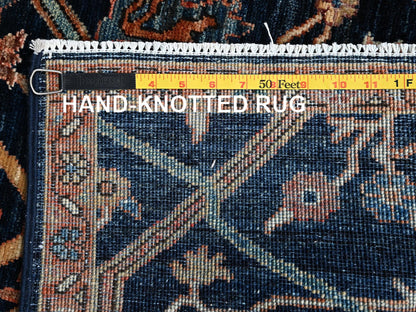 Blue 2'3" x 3'0" Tribal & Geometric Hand knotted Wool Rug - Sku: O02404