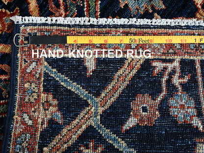 Blue 2'0" x 3'1" Tribal & Geometric Hand knotted Wool Rug - Sku: O02405