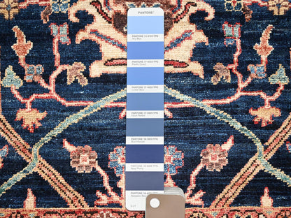 Blue 2'1" x 3'0" Tribal & Geometric Hand knotted Wool Rug - Sku: O02406