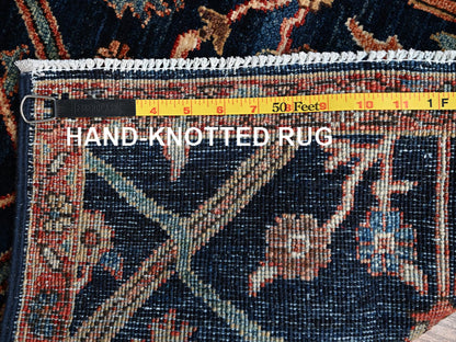 Blue 2'1" x 3'0" Tribal & Geometric Hand knotted Wool Rug - Sku: O02406